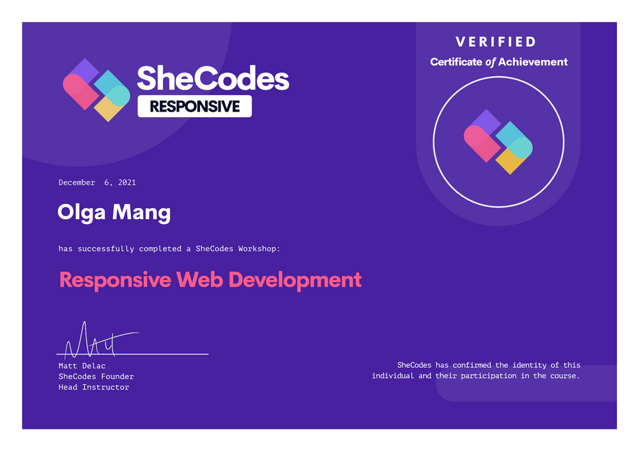 Certificate Responsive Coding Workshop